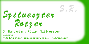 szilveszter rotzer business card